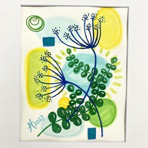 Blue Queen - Original Wall Art Acrylic Painting 11x14in Matted Frame Ready